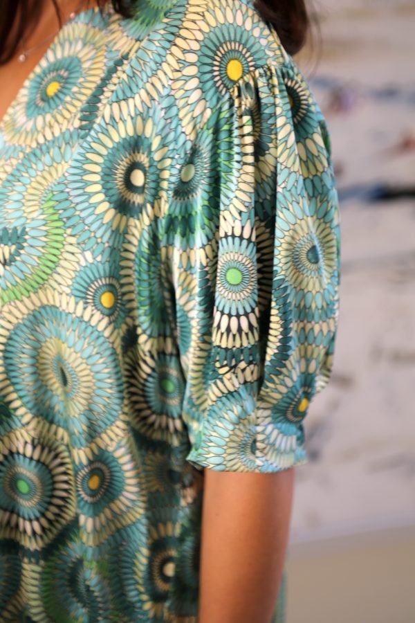 Nina Dress Green Multi - Image 3