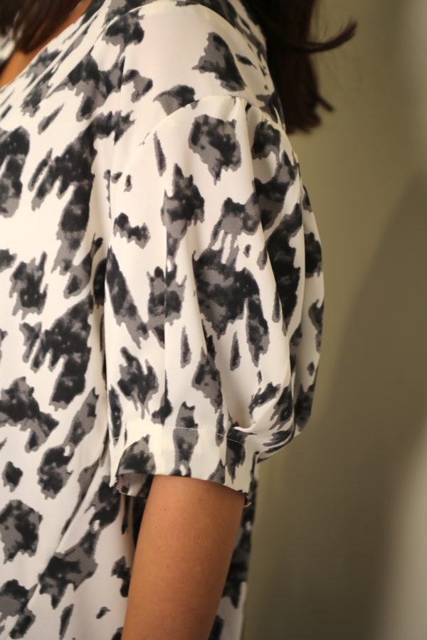 Nina Dress White Grey Mono - Image 7