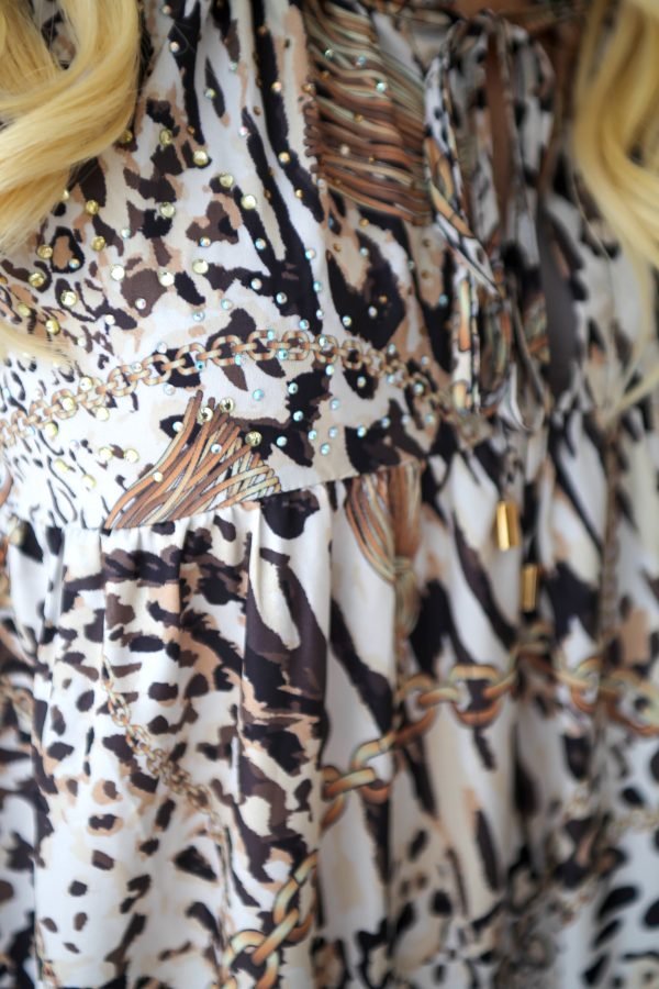 Charlotte Natural Leopard Sleeveless Maxi Dress - Image 5