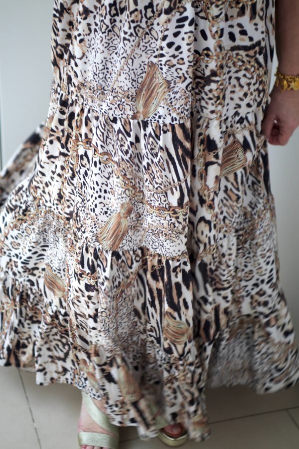 Charlotte Natural Leopard Sleeveless Maxi Dress - Image 6