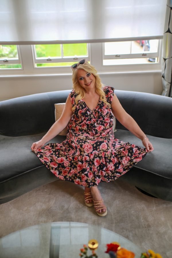 Jennifer Black Rose Dress - Image 2