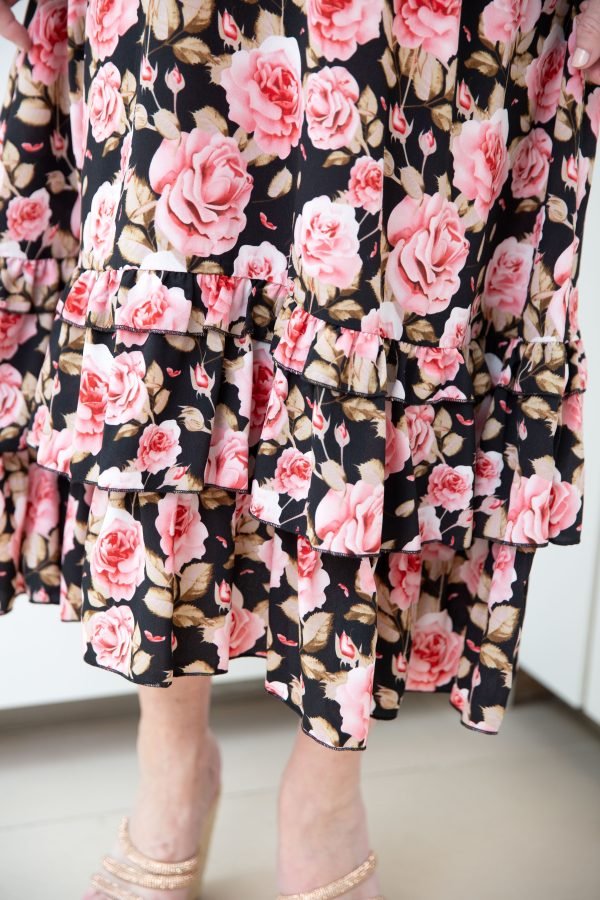 Jennifer Black Rose Dress - Image 5