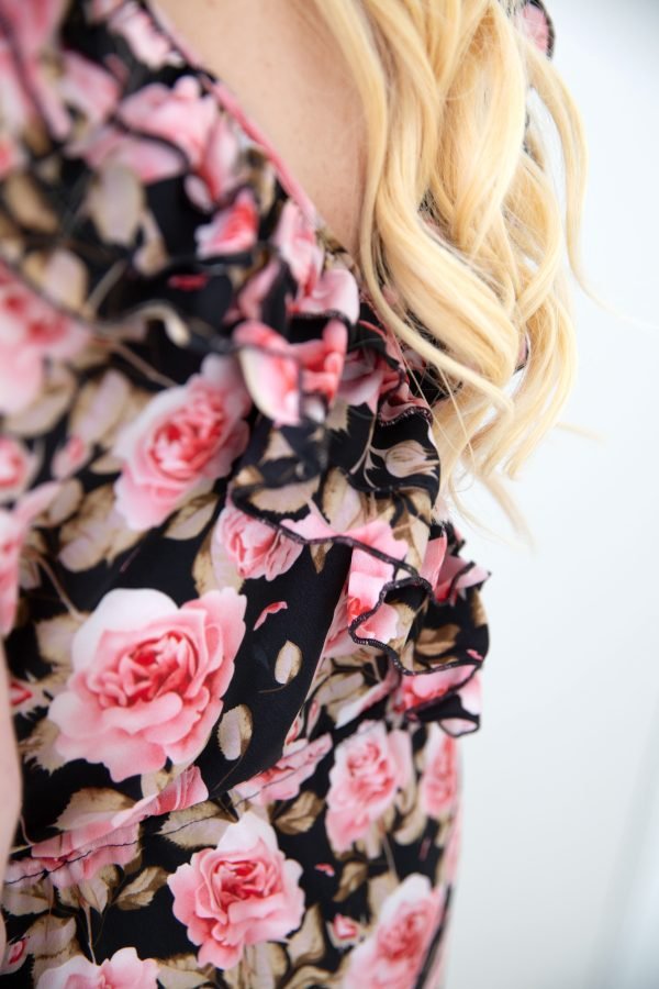 Jennifer Black Rose Dress - Image 4