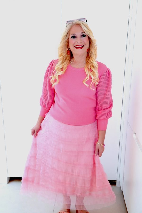 Kate Blush Full Mesh Sleeve Jumper - Image 3