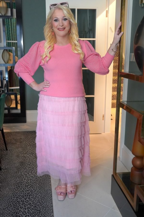 Kate Blush Full Mesh Sleeve Jumper