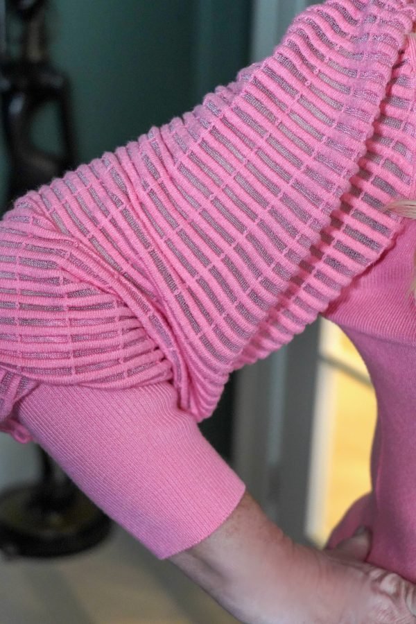 Kate Blush Full Mesh Sleeve Jumper - Image 2