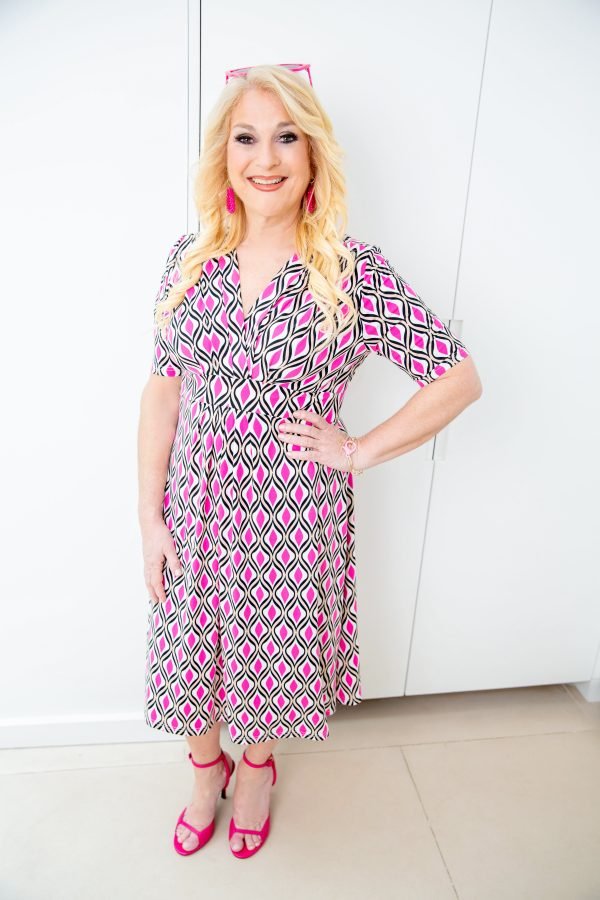 Mavis Pink Mid Length Dress - Image 3