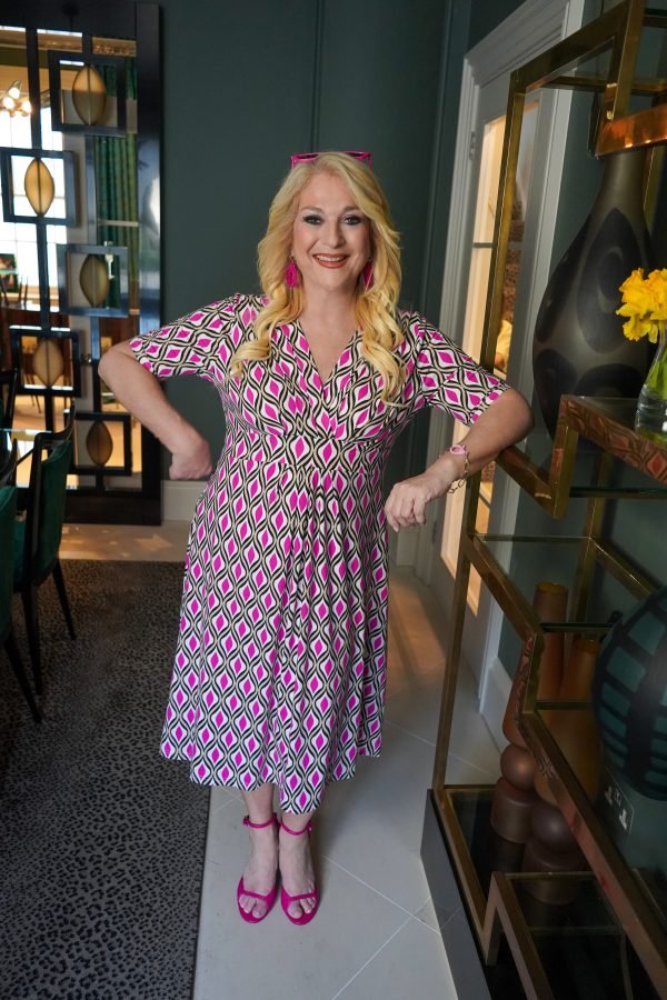 Mavis Pink Mid Length Dress