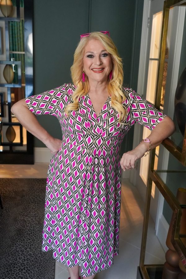 Mavis Pink Mid Length Dress - Image 2