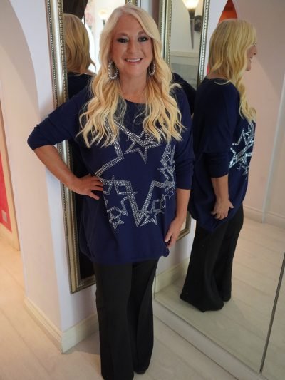 Valerie Navy Top