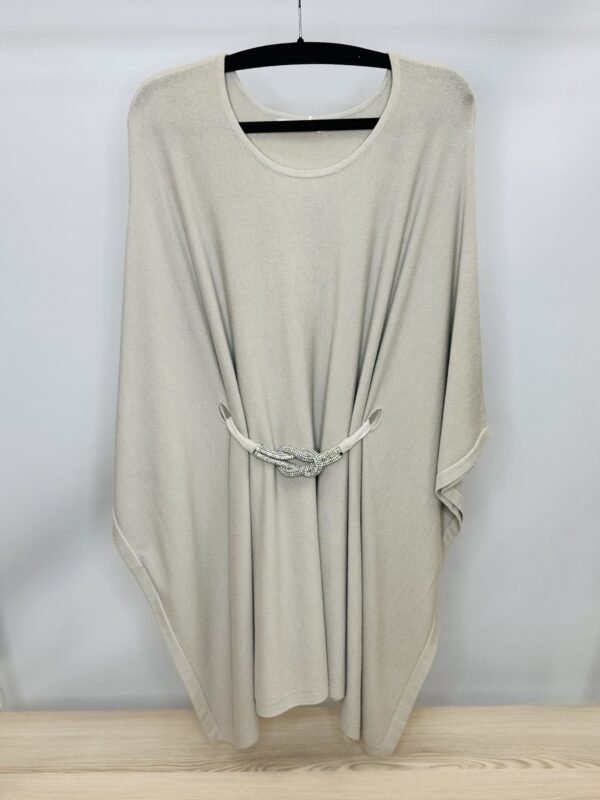 'L' Bling front belted knitted tunic - Image 2
