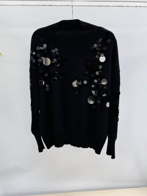 'L' Multi sized sequin detail knitted top - Image 2