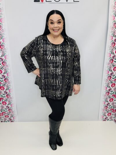 'L' Sparkle gold and silver metallic tunic